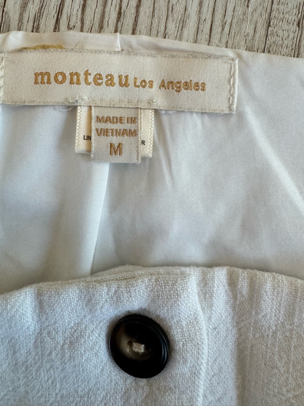 Monteau White Textured Vest Button-Front Spaghetti Strap Top M - Picture 5 of 8